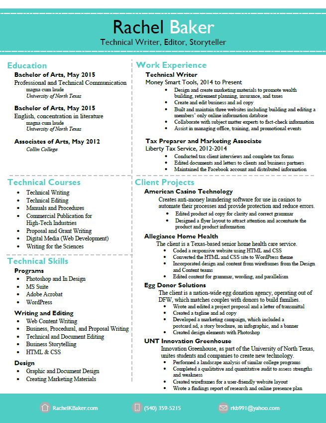 Rachel Baker's Resume